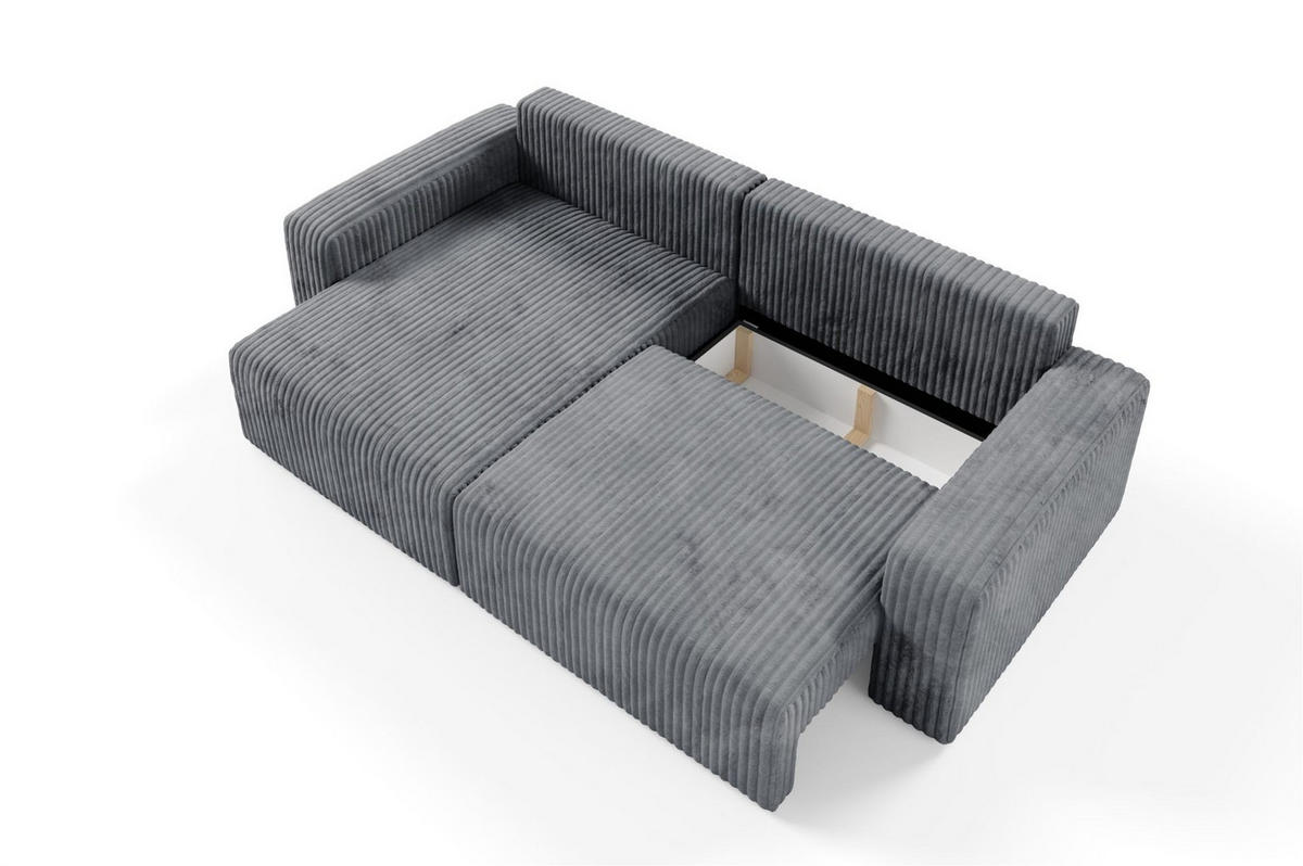ECKSOFA Natalia - Grau, Holzwerkstoff/Textil (149/244cm) - Fun Möbel