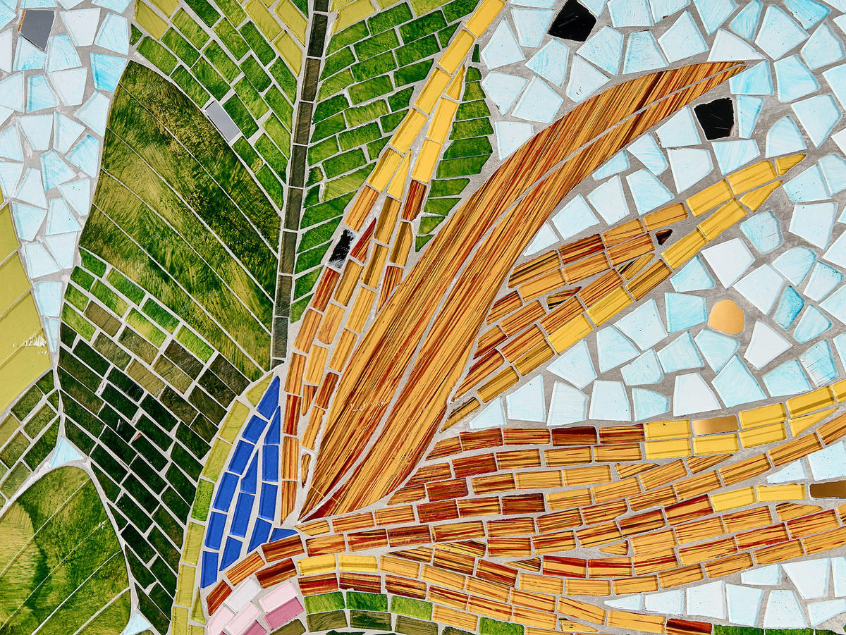WANDDEKORATION Glas bunt Merangin - Multicolor, Glas (70/90/4cm) - Beliani
