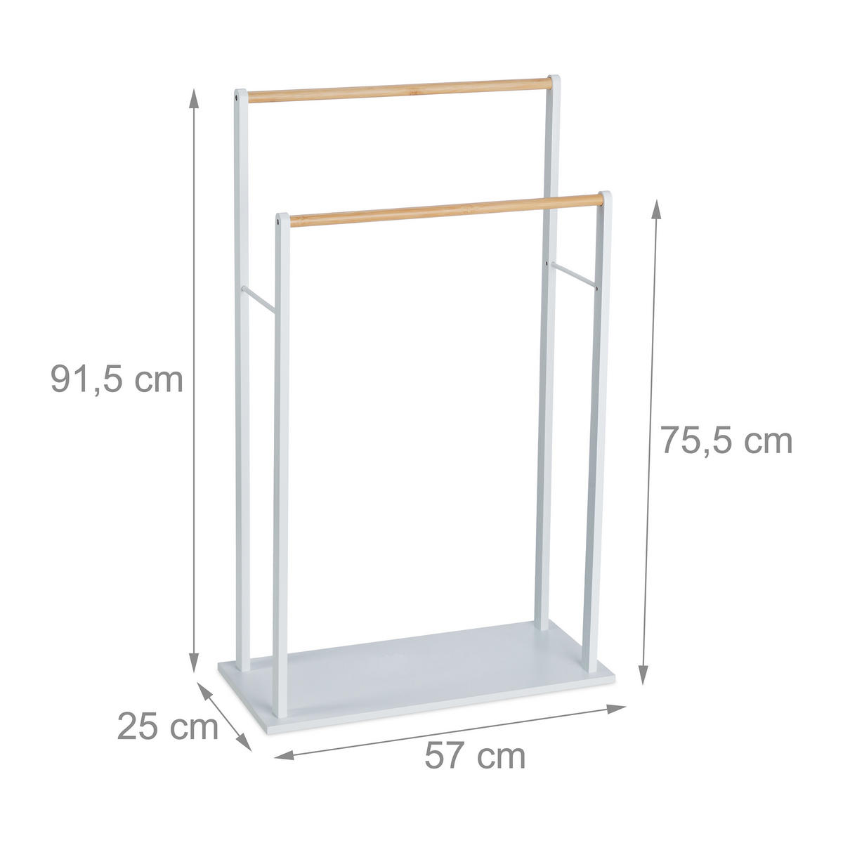 HANDTUCHSTÄNDER - Weiß, Holz/Holzwerkstoff (57/91.5/25cm) - Relaxdays