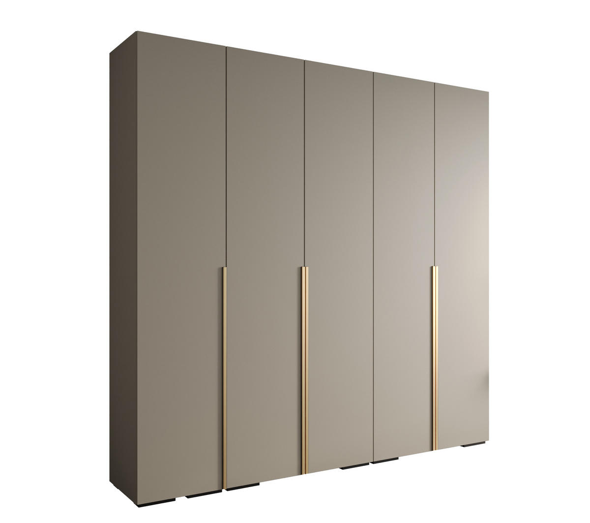 DREHTÜRENSCHRANK 236.7/250/47 5-türig - Kaschmir/Goldfarben, Holz/Metall (250/236.7/47cm) - MÖBEL KRYSPOL