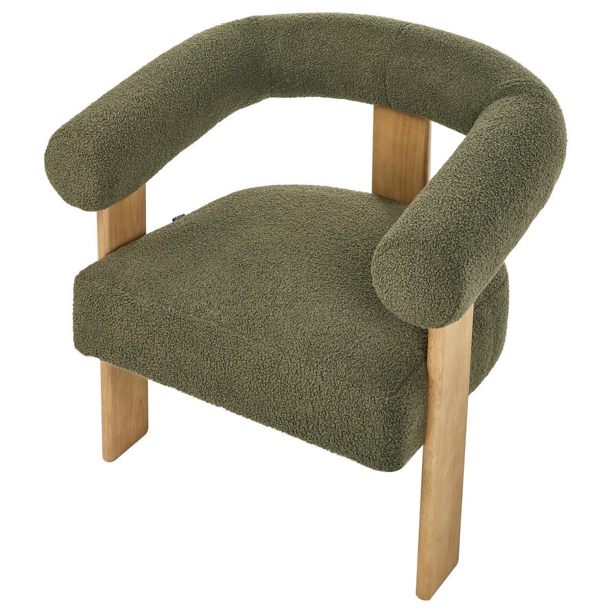 SESSEL Bouclé Grün/Hellbraun Ilbro - Braun/Grün, Textil (77/76/68cm) - Beliani