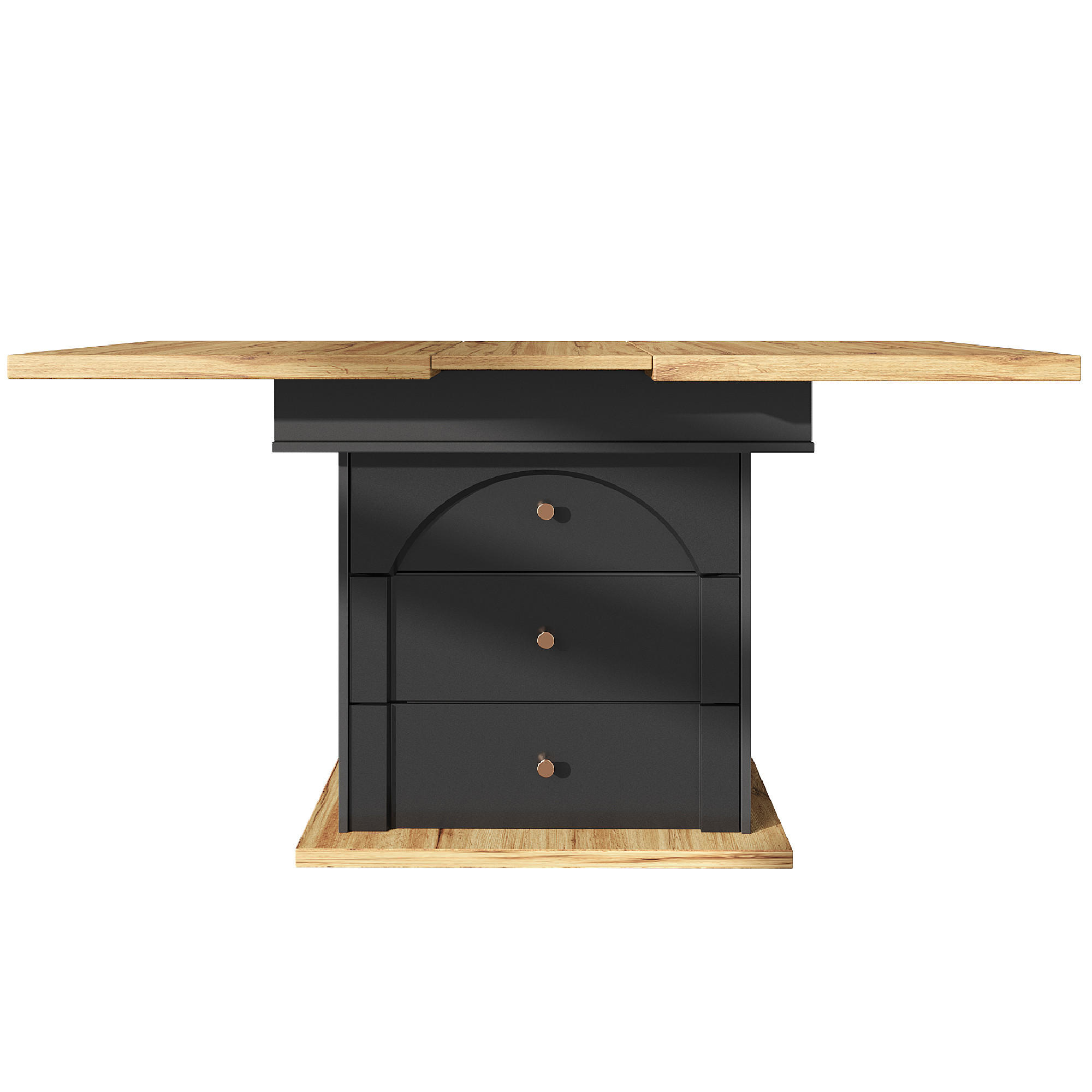 AUSZIEHTISCH Schwarz Natur 110-140/80/75 cm - Schwarz, Holz (80/110/75cm) - PANGIVO