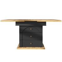 AUSZIEHTISCH Schwarz Natur 110-140/80/75 cm - Schwarz, Holz (80/110/75cm) - PANGIVO