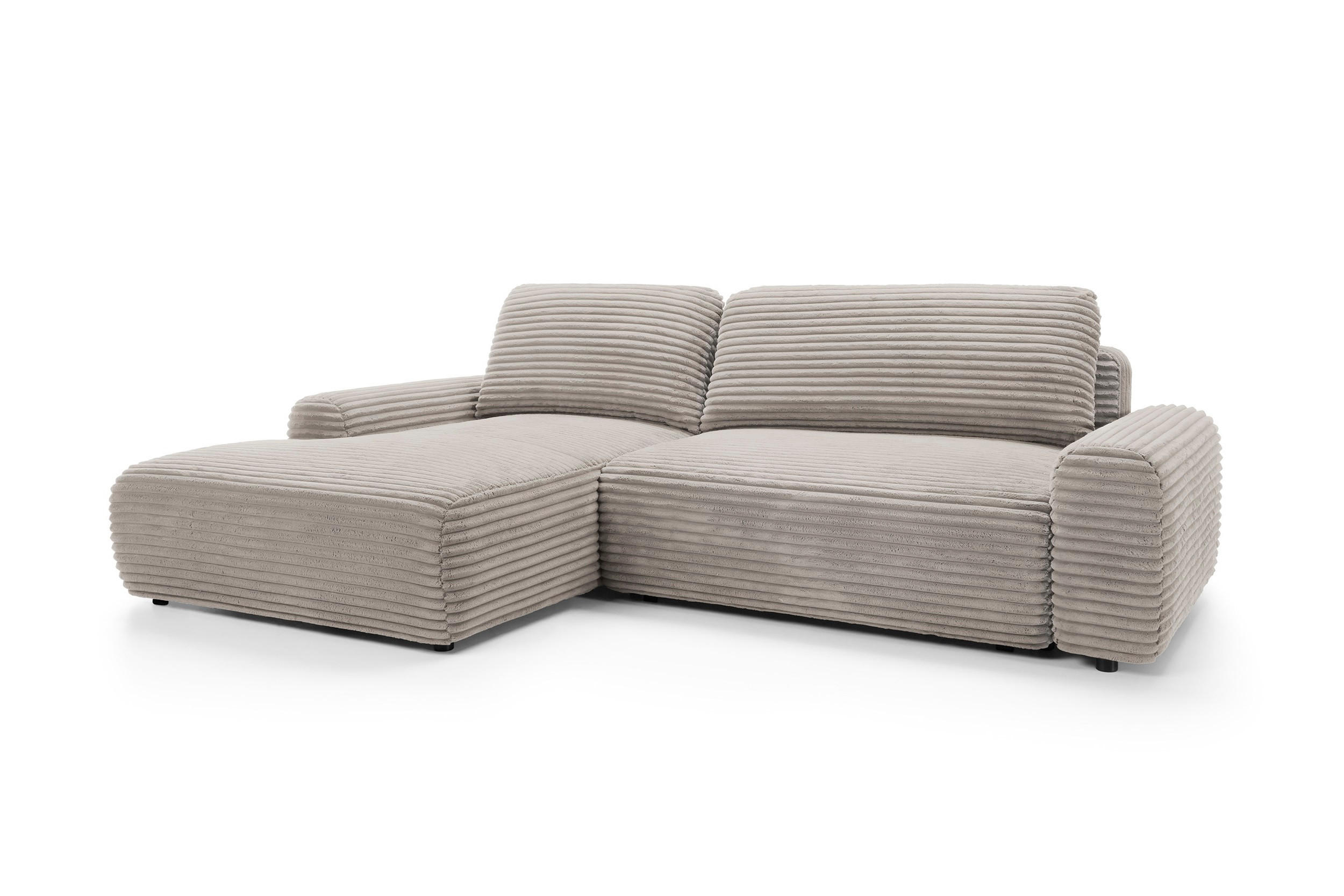 ECKSOFA Cordina Beige, mit Schlaffunktion und Bettzeugbehälter, linke seite - Beige, Holzwerkstoff (264/162cm) - Bettso