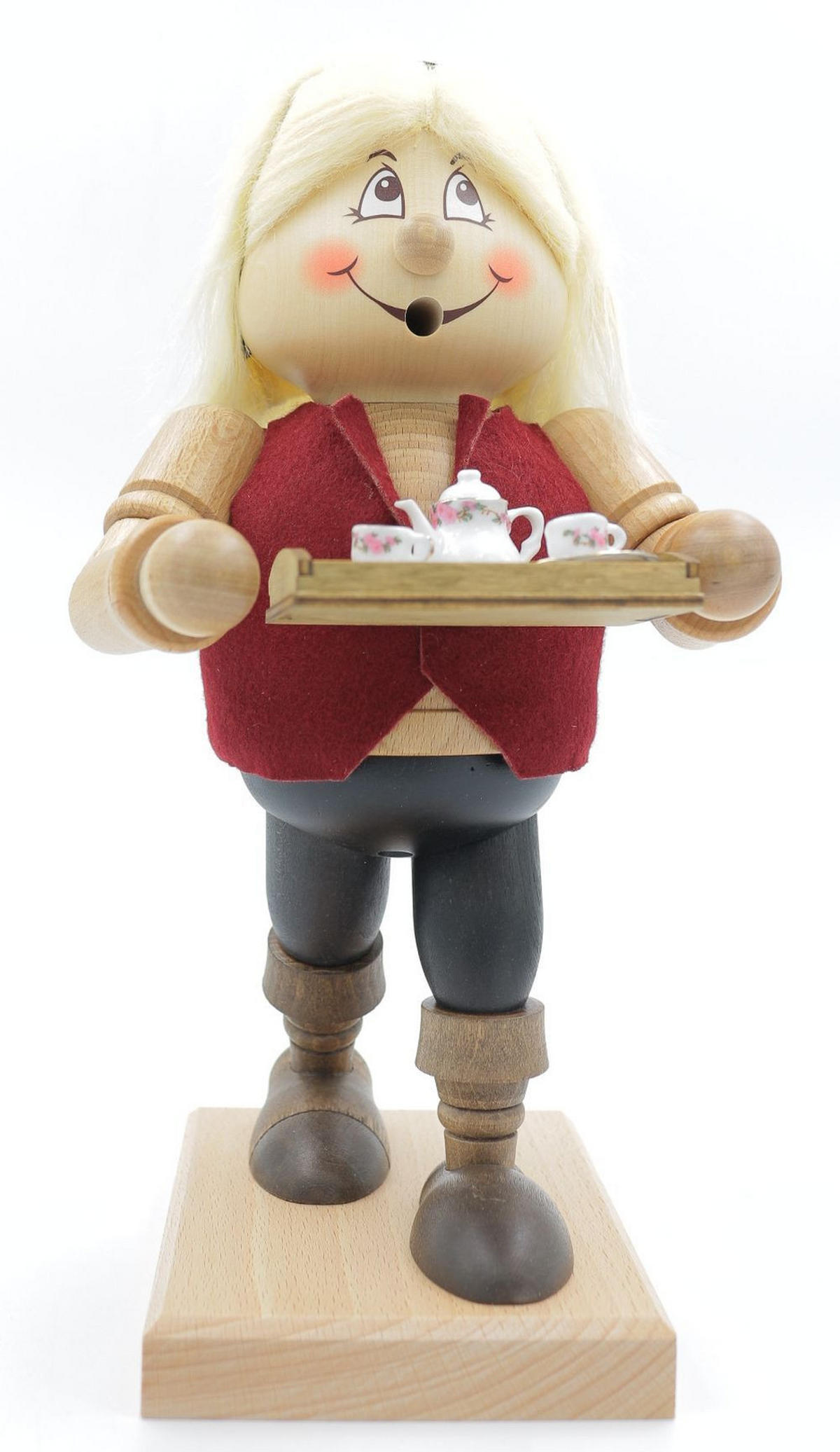 RAUCHFIGUR Wichtel Kellnerin 32 cm - Multicolor, Holz (15/29/0.1cm)