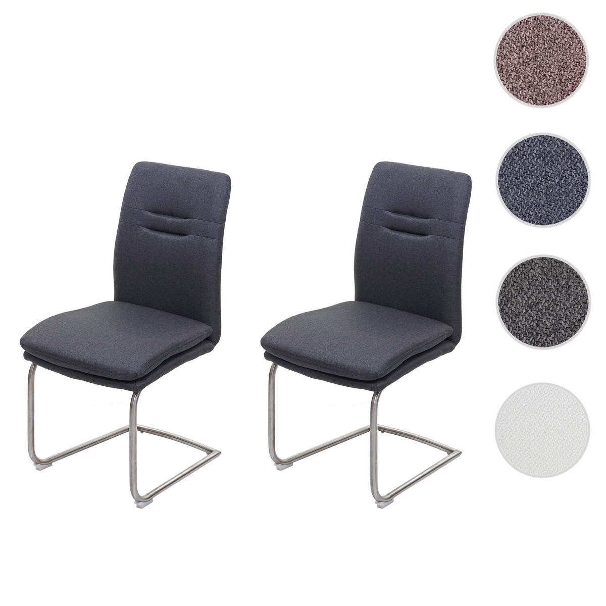 ESSZIMMERSTUHL Anthrazit 2er-Set - Anthrazit, Textil (47/92/57cm) - MCW