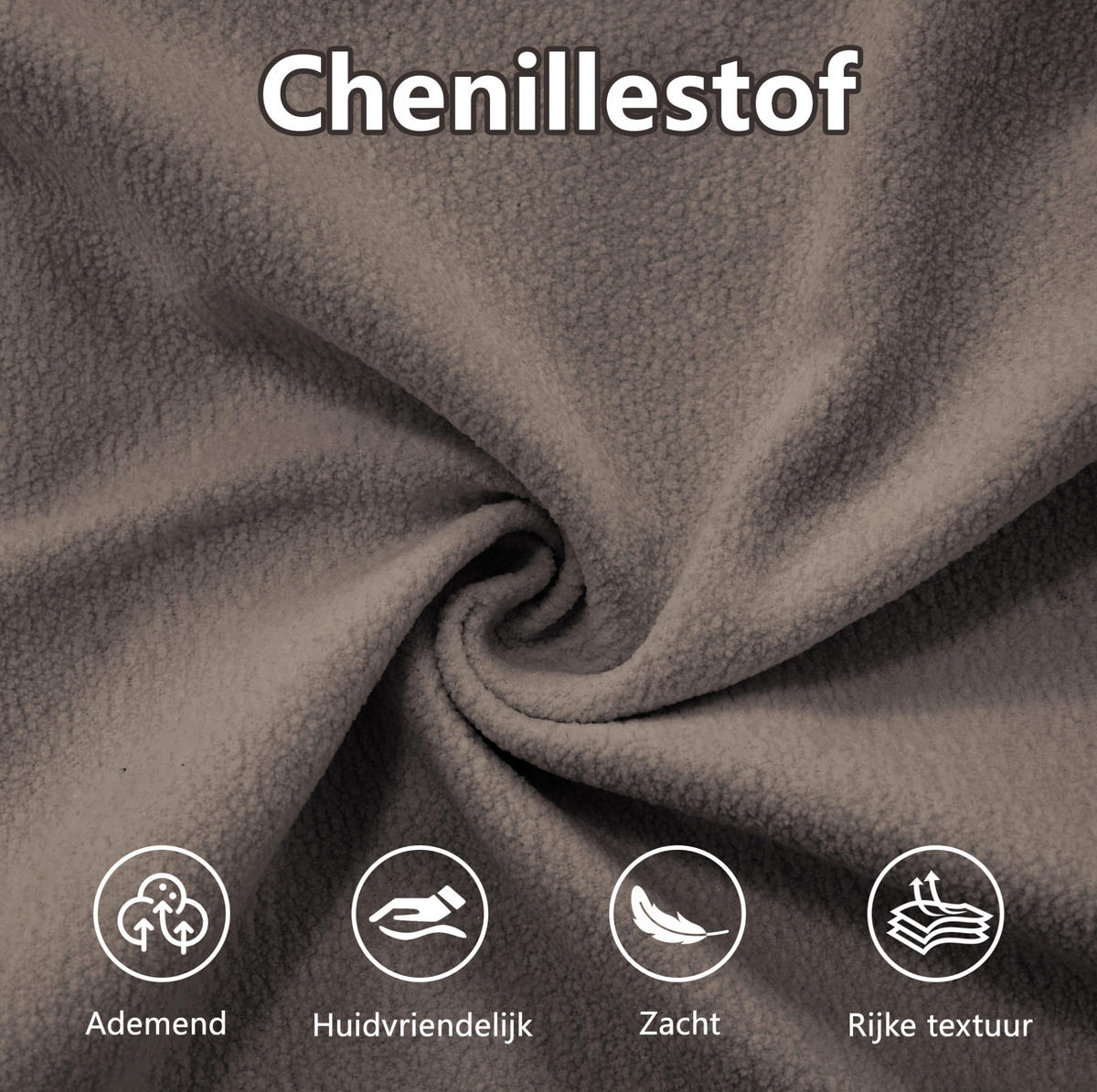 MODULARES 3-Sitzer-Ecksofa aus Chenille Braun 313x77x81 cm mit tiefem Sitz - Braun, Textil (77/313cm) - IVMEU