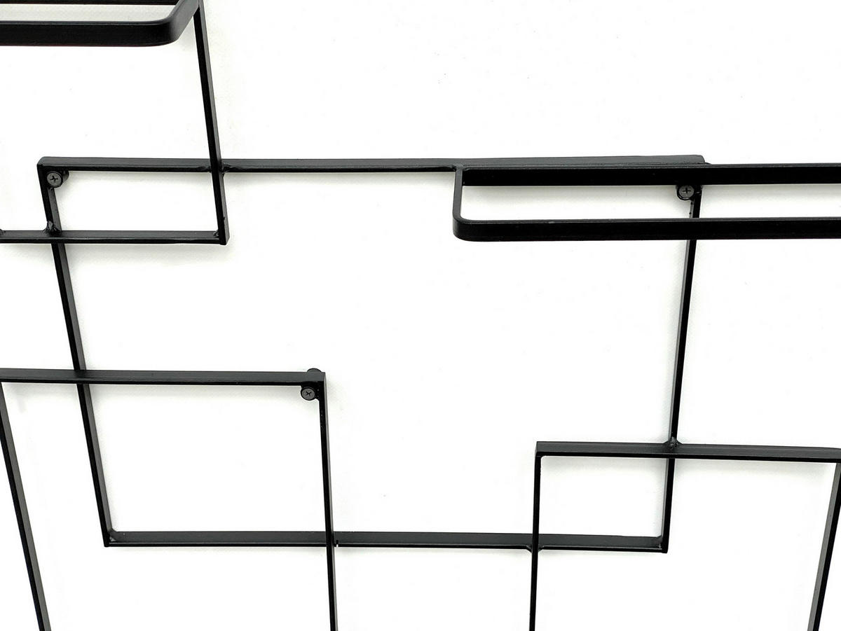 WEINREGAL für 4 Flaschen Metall Schwarz 70 cm Black Line  - Schwarz, Metall (70/82/10cm) - DanDiBo