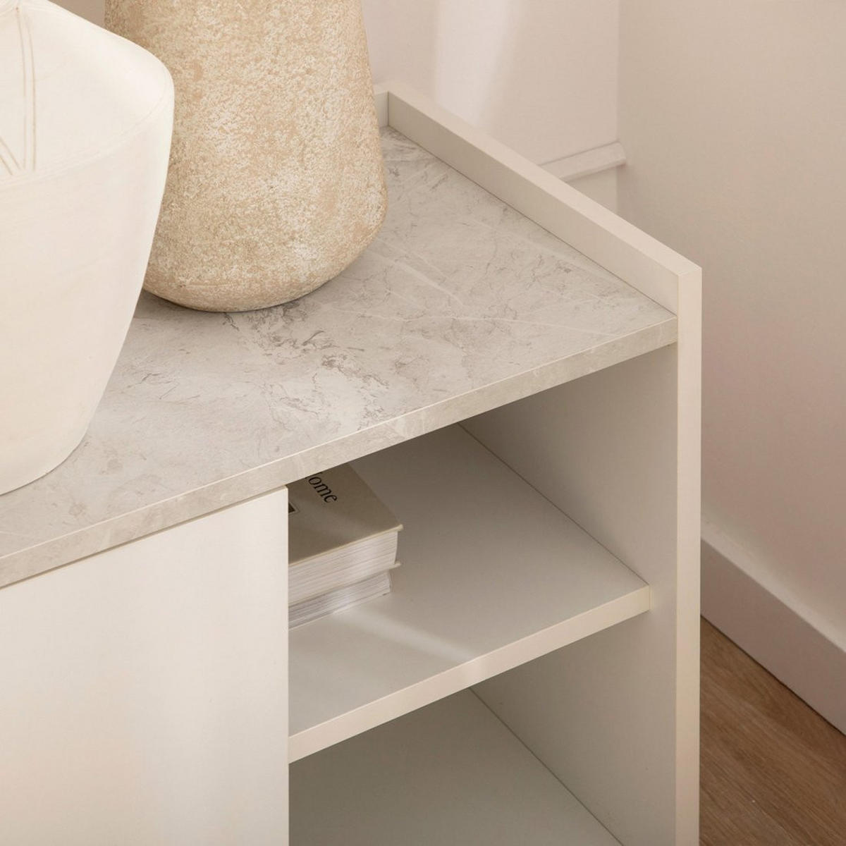 TV-ELEMENT Siena Weiß 140 cm x 51 cm - Weiß, Holzwerkstoff (140/51/41cm) - Klast Home