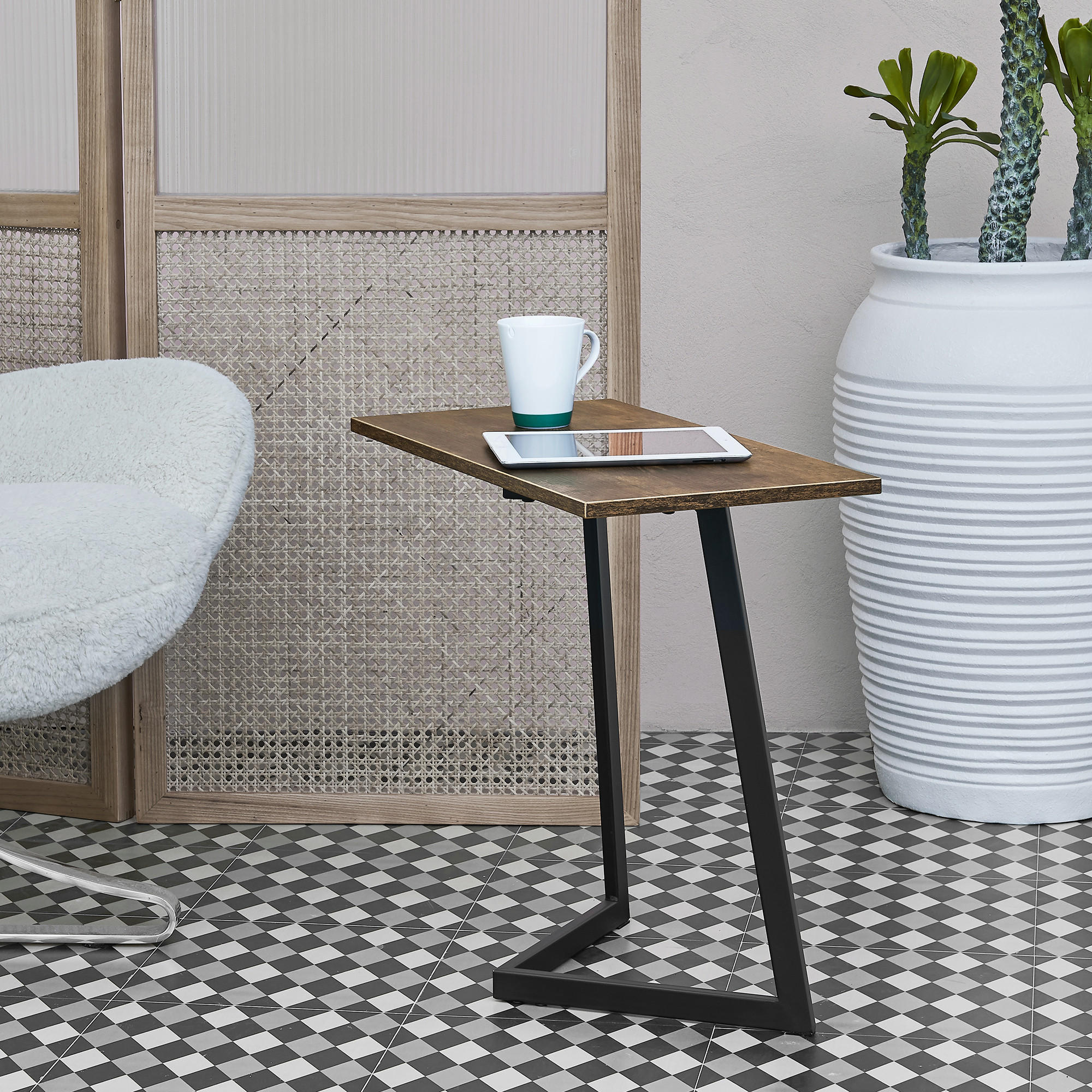 BEISTELLTISCH Kalundborg - Dunkelbraun, Metall (30/60/55cm) - [en.casa]