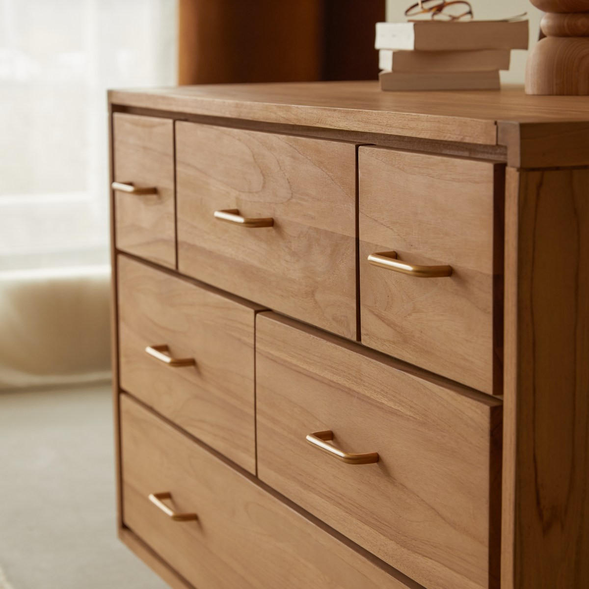 KOMMODE Kort Natur aus Teak - Naturfarben, Holz (110/79/50cm) - Tikamoon