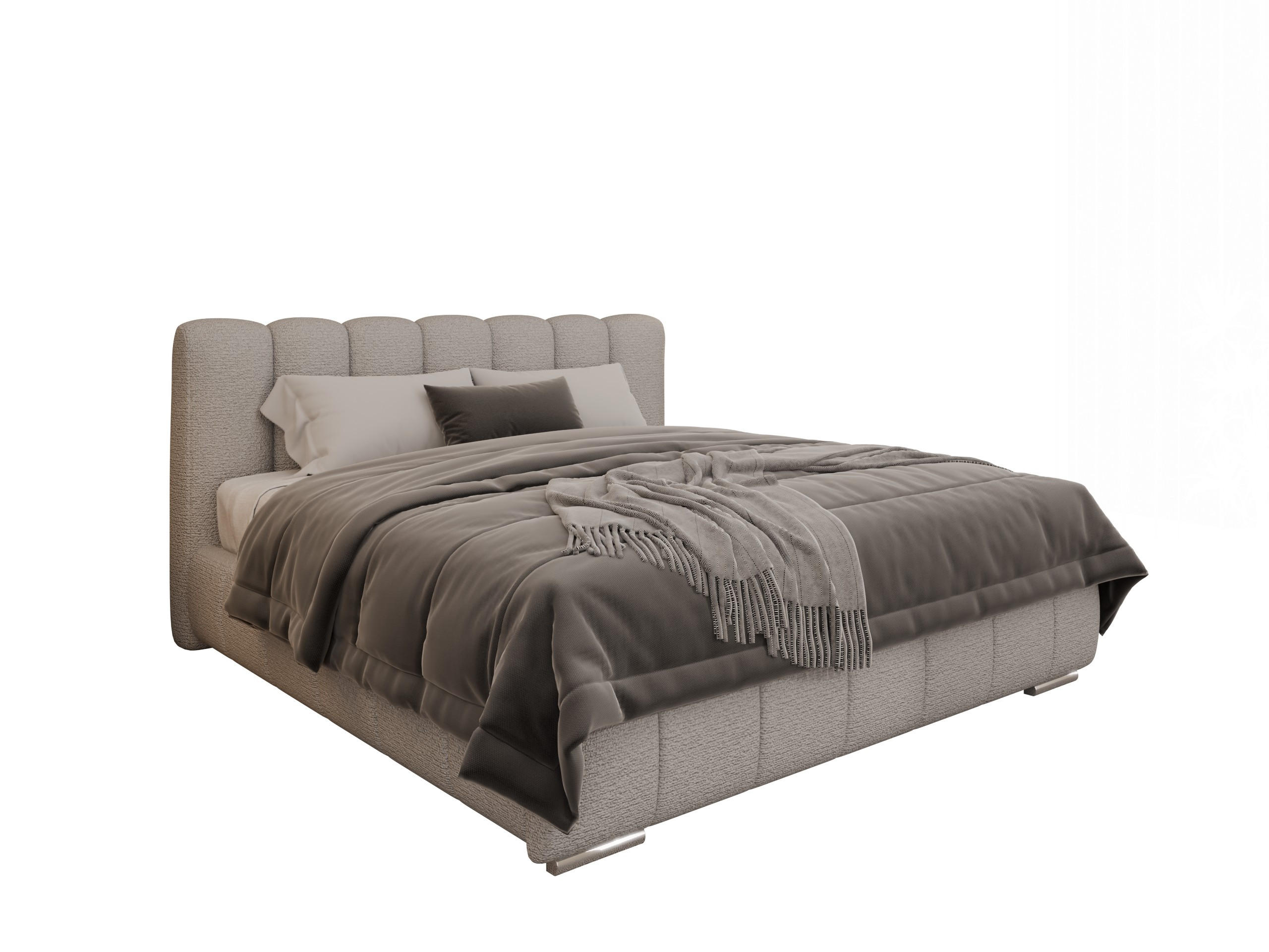 POLSTERBETT Zaira 180x200cm – Elegantes Polsterbett für modernen Wohnstil , ohne matratze, Sandfarben - Sandfarben, Holz (180/200cm) - Panda Möbel