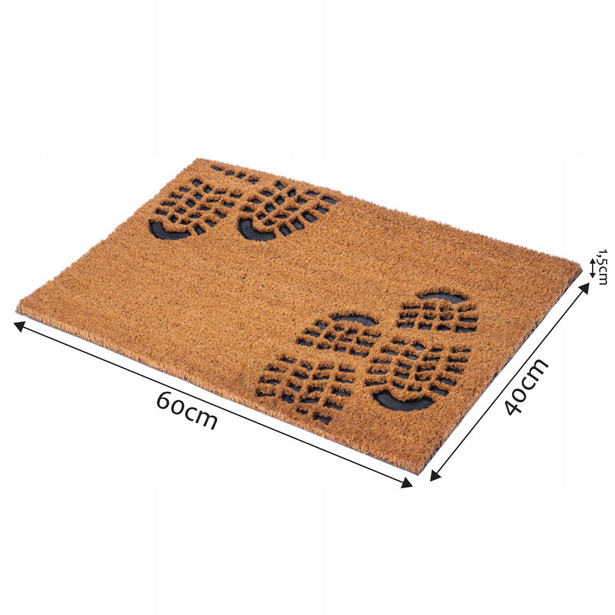 FUSSMATTE „Shoeprint“ 60 x 40 cm, braun - Braun, Kunststoff (60/40cm) - KADAX
