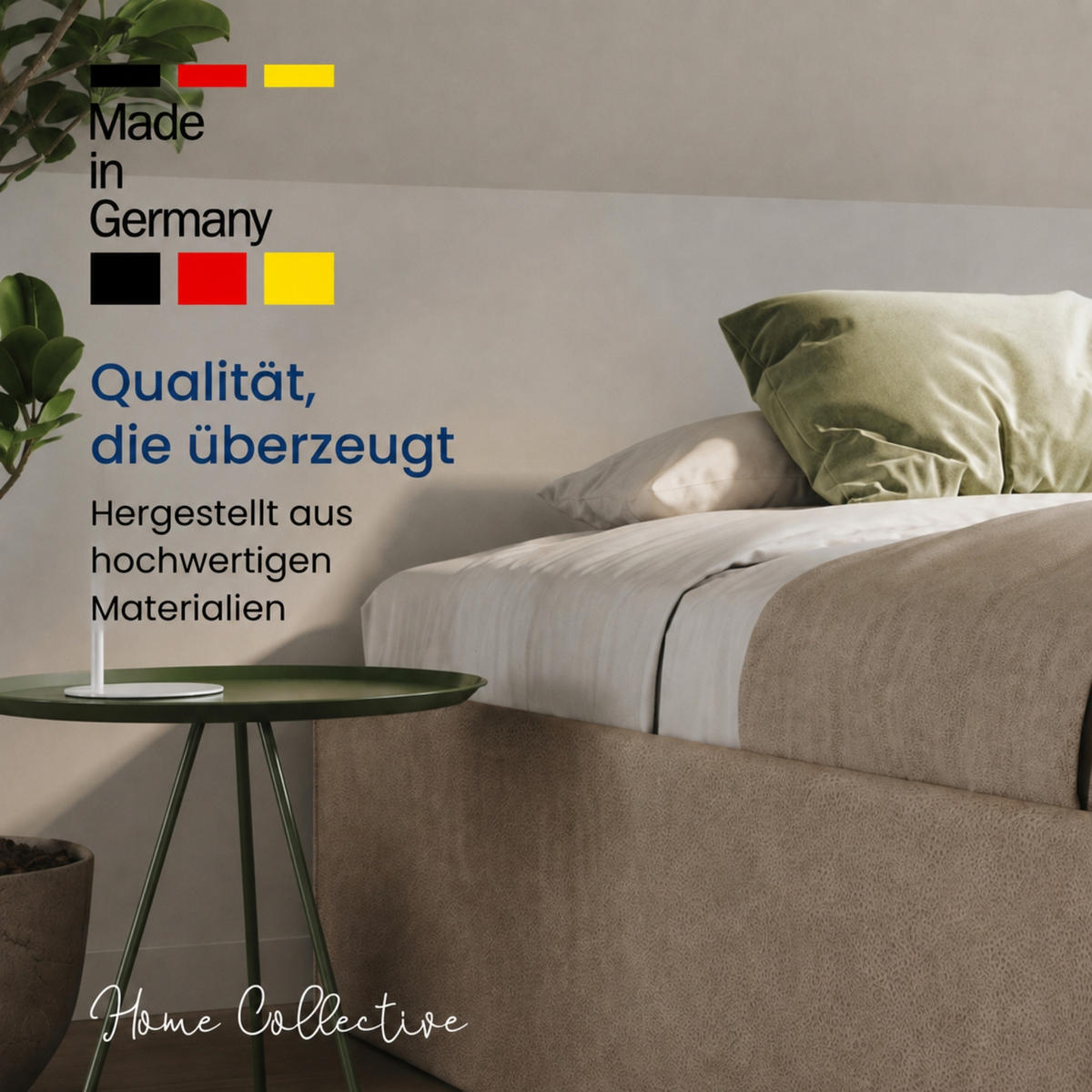 POLSTERBETT mit Stauraum & H2 Matratze 200x200 cm in Beige - Beige, Textil (200/200cm) - Home Collective