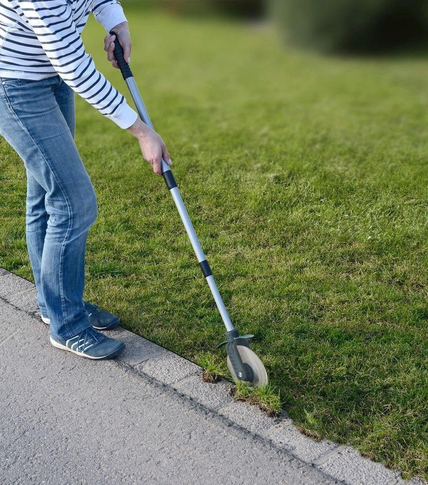 RASENKANTEN-ROLLER Rasenschneider - Silberfarben, Metall (5.5/139/15cm)