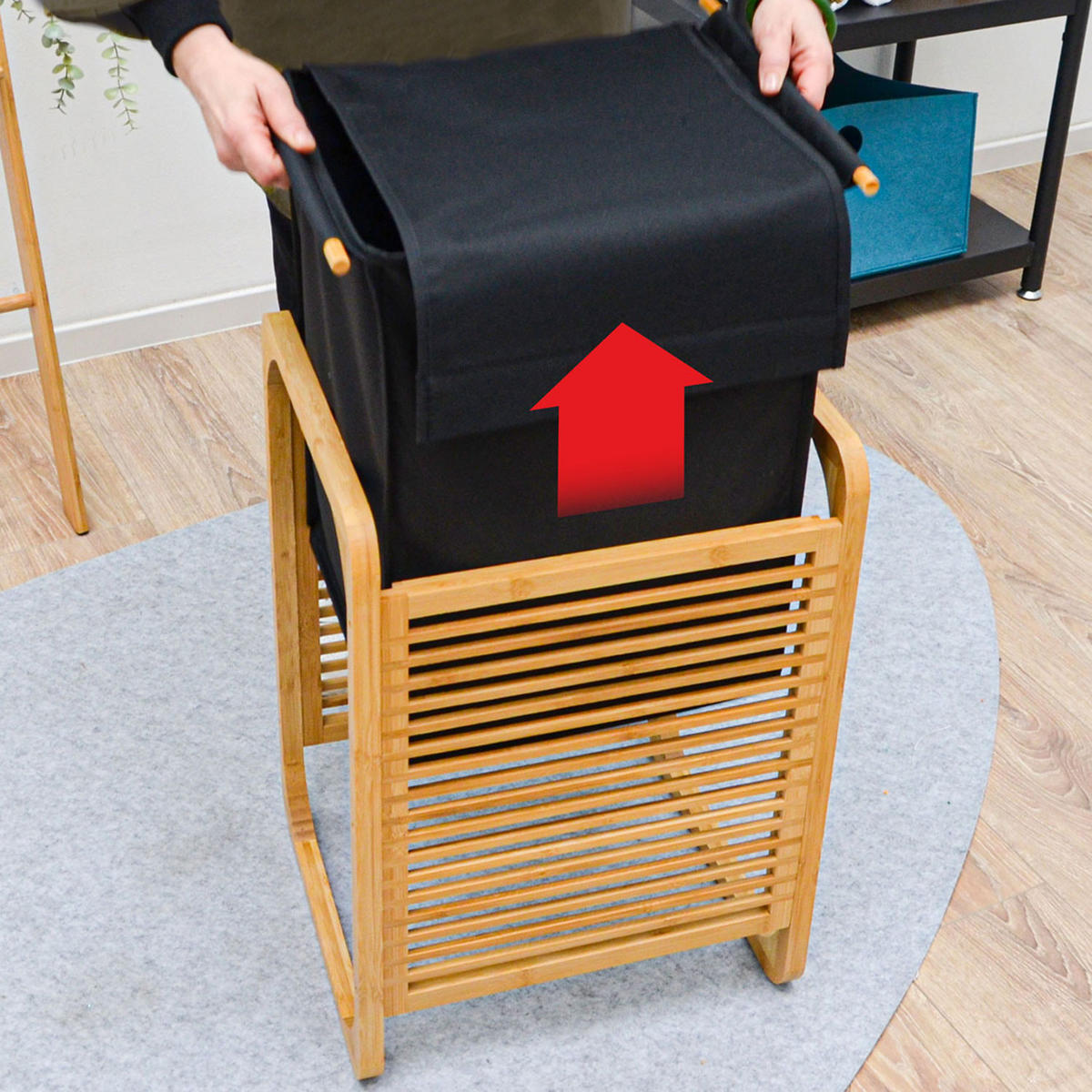BAMBUS-WÄSCHEKORB 50 Liter 40x36x57 cm - Braun, Holz (36/57/40cm) - Dunedesign