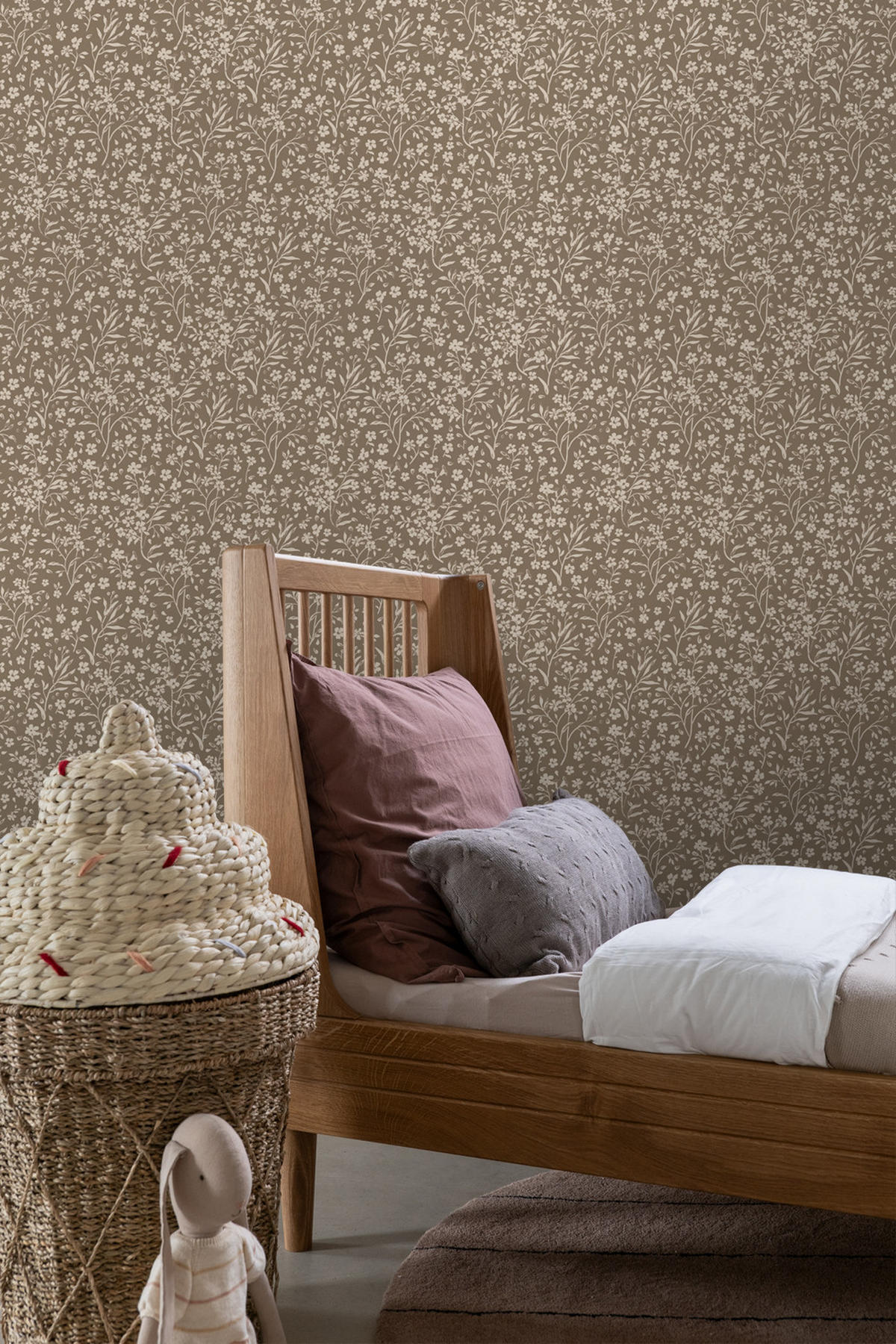 TAPETE Blumen 50 x 900 cm - Braun, Papier (50/0.1cm) - ESTAhome