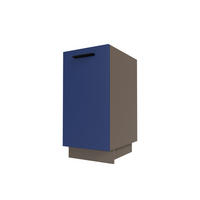 KÜCHENUNTERSCHRANK Bonn D1D/40 Marineblau Matt / Lava Matt 40 / 50 / 82cm - Blau/Dunkelgrau, Holz/Holzwerkstoff (40/82/50cm) - Feldmann-Wohnen
