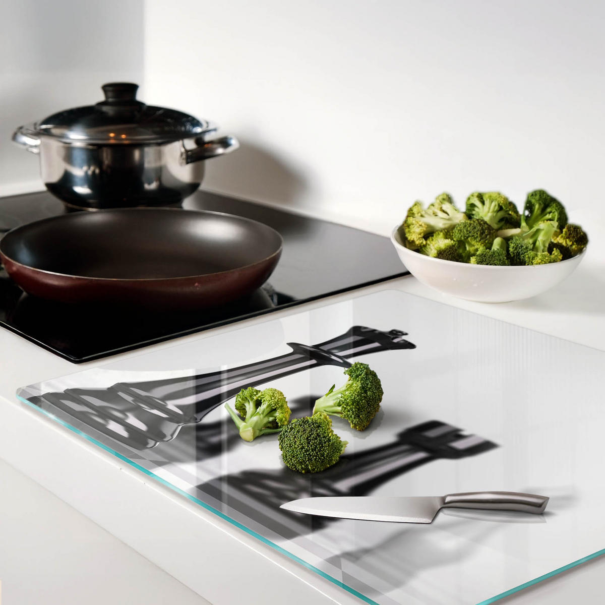 GLASPLATTE 60x52 cm Schachfigur - Schwarz, Glas (60/0.4/52cm) - TULUP