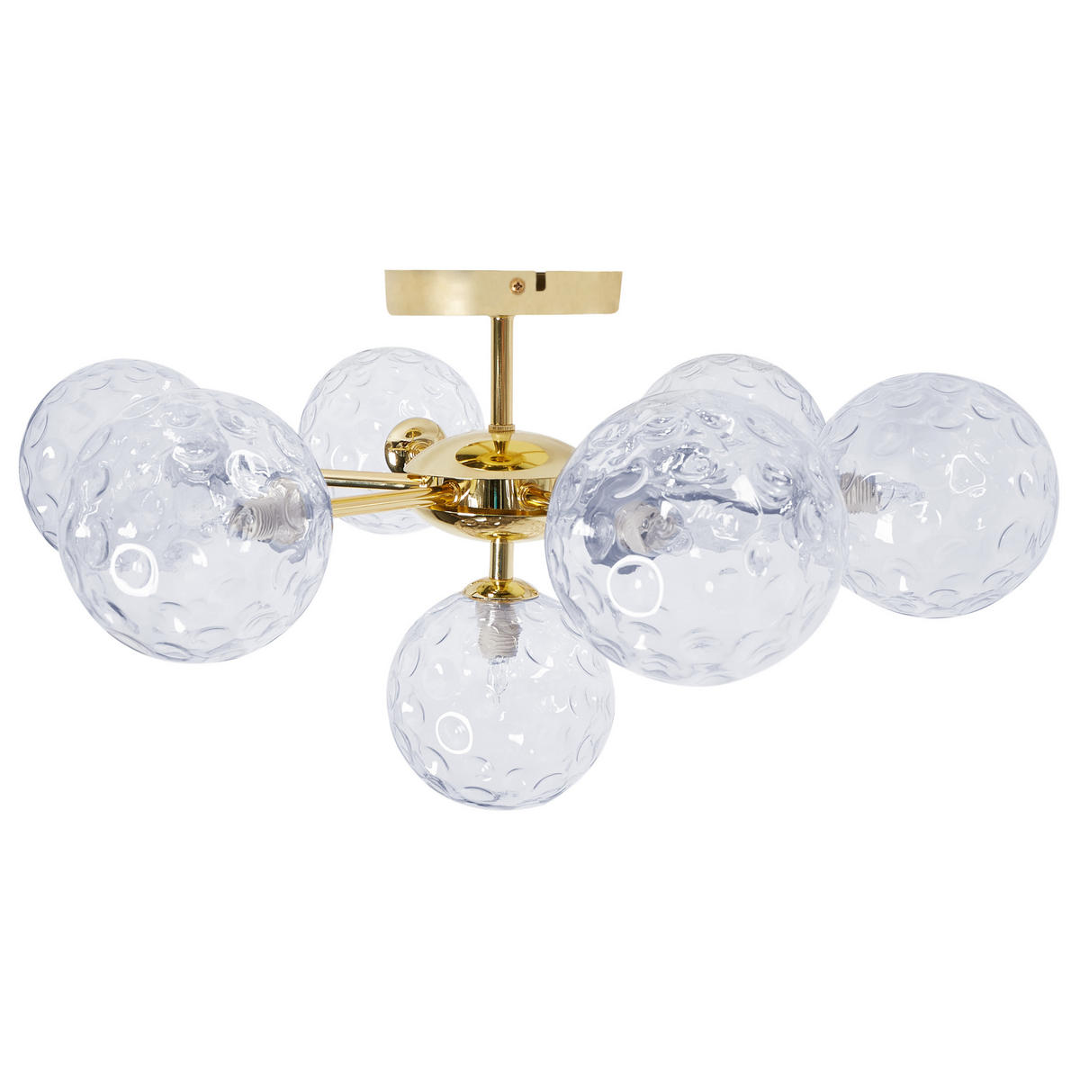 DECKENLAMPE Blau/Gold Anadyr - Blau/Goldfarben, Glas (52/52/28cm) - Beliani
