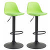 BARHOCKER 2er Set Lederlook grün - Schwarz/Grün, Kunststoff/Textil (39/82/43cm) - CLP