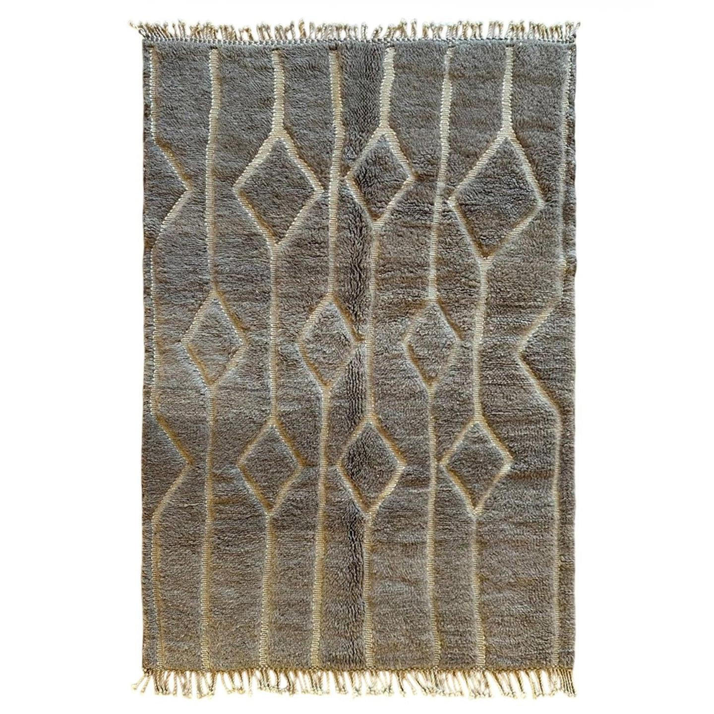 BERBERTEPPICH aus Marokko aus reiner Wolle 200x 300 cm - Grau, Naturmaterialien (200/300cm) - AFK Living