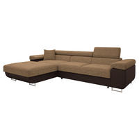 ECKSOFA Torezio Mini, Seite: Links - Braun, Holz/Textil (280/170cm) - MIRJAN24