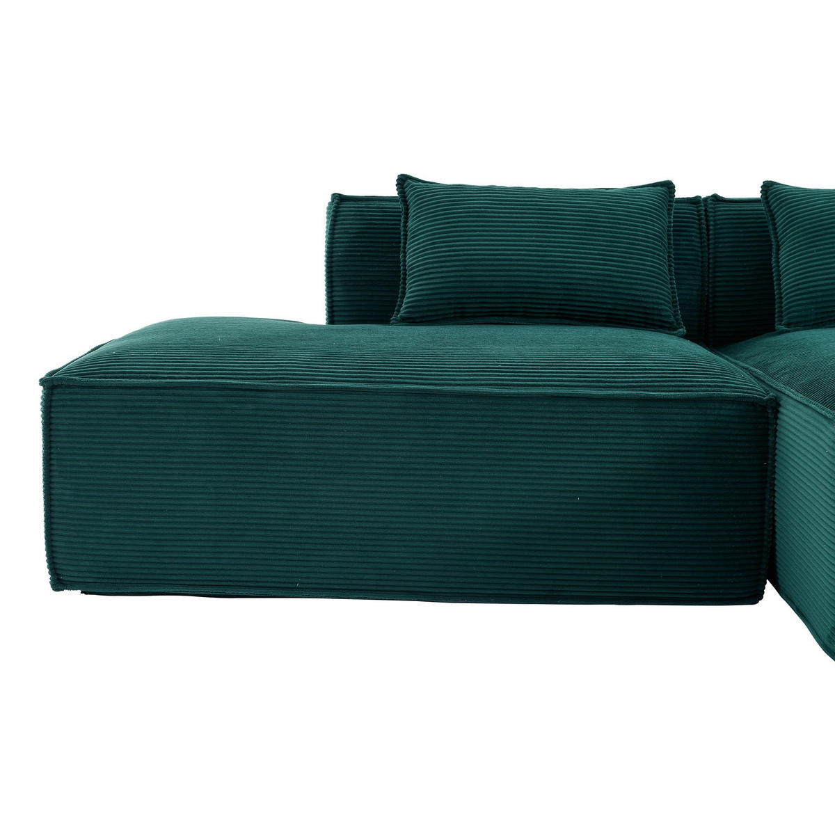 ECKSCHLAFSOFA L-/U-/2-er Sofa mit Schlaffunktion,Modulsofa,Cord,Grün - Grün, Textil (129/233cm) - LVHOM