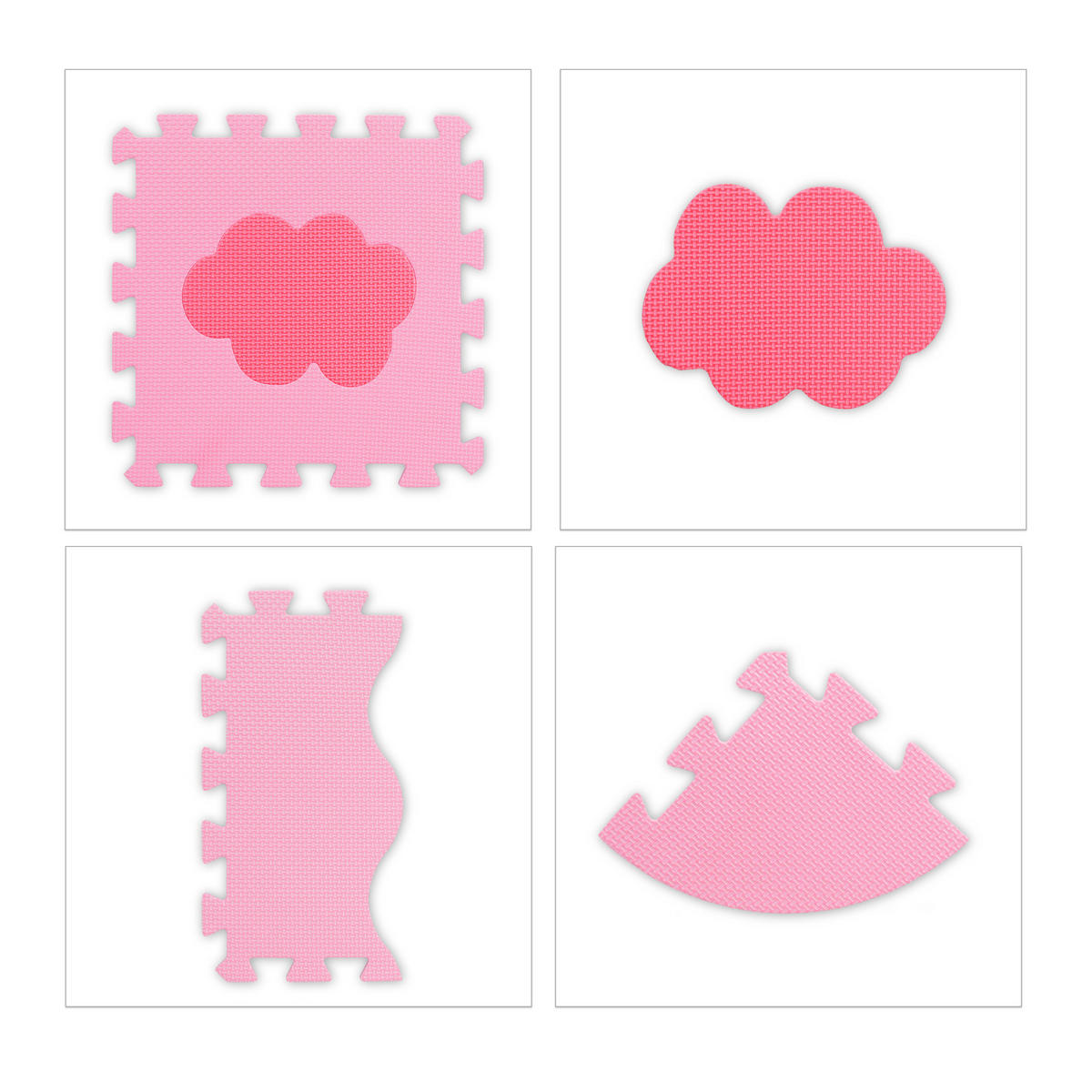 34-TLG.PUZZLEMATTE - Rosa/Weiß, Kunststoff (31.5/31.5cm) - Relaxdays