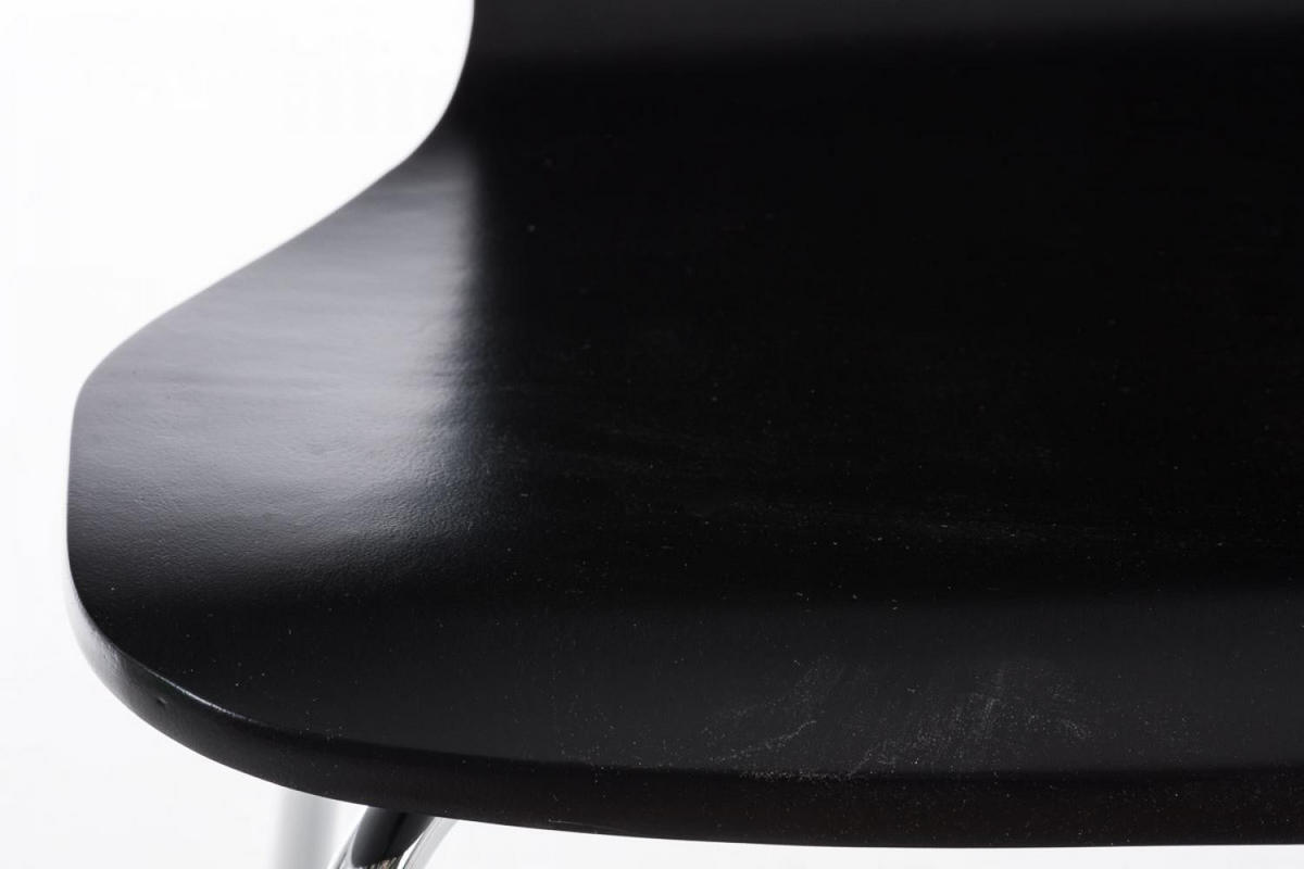 BESUCHERSTUHL Holz Schwarz - Schwarz, Holz/Metall (43/84/50cm) - CLP