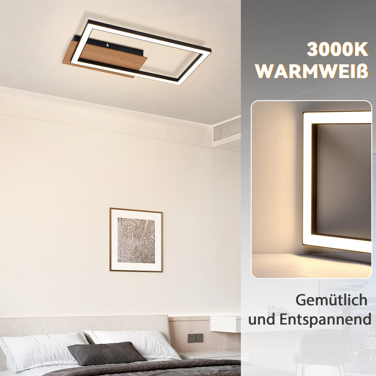 LED-DECKENLEUCHTE Lutz 20.6/25.6/4.1cm - Schwarz, Metall (25.6/20.6/4.1cm) - Nettlife