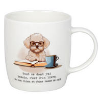 KAFFEEBECHER Livres, chien & café - Naturfarben, Keramik (0.4L) - Könitz