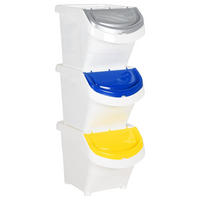 ABFALLBEHÄLTER (3er-Set) mit Deckeln 3x26L Weiß - Weiß, Kunststoff (43.5/32.5/31cm) - DELUKE