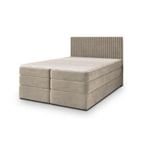 POSTEL BOXSPRING FELBIO 180x200 cm, s matrací a úložným prostorem, béžová - béžová, kompozitní dřevo/textil (180/200cm) - MASSENO