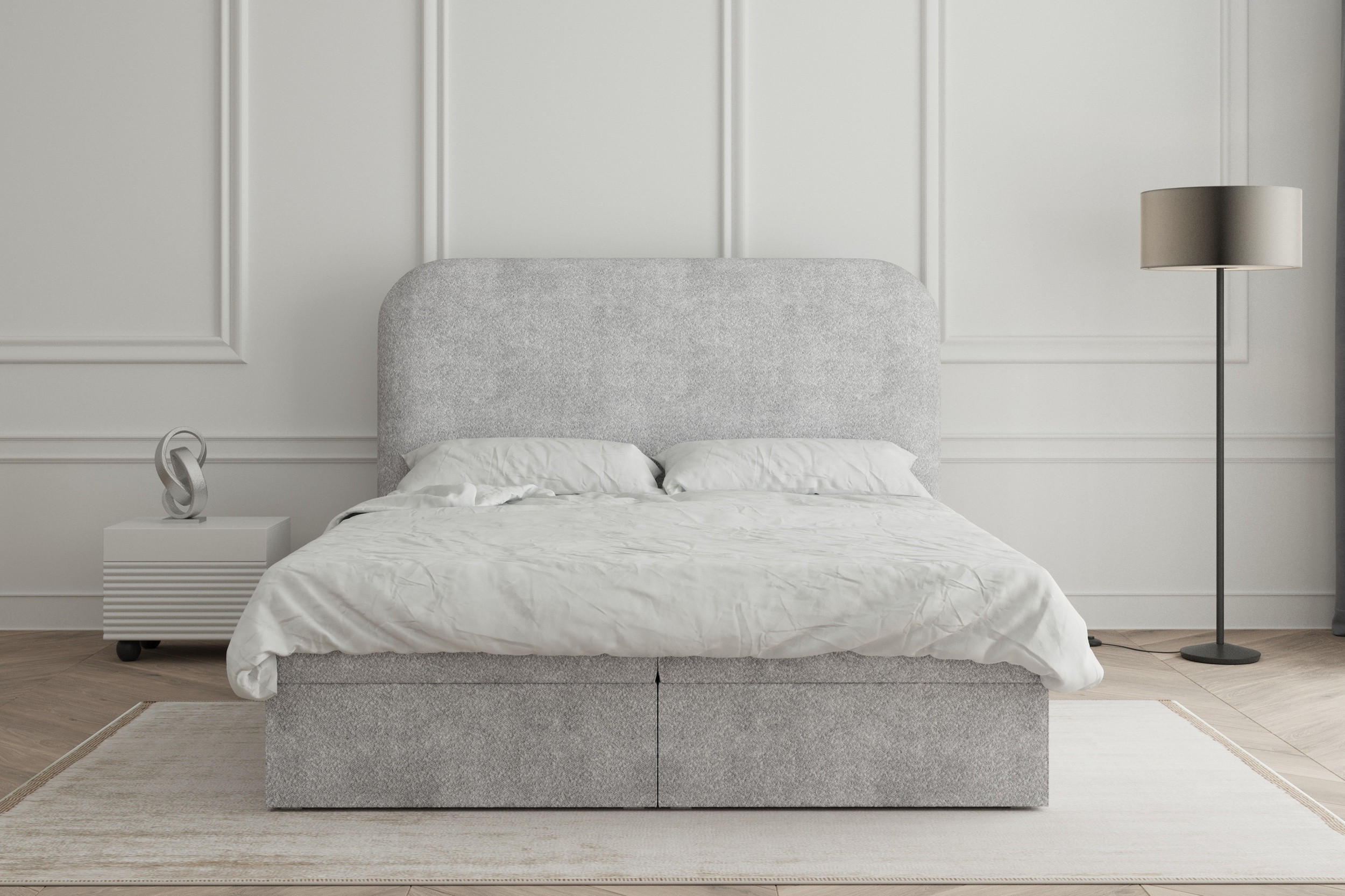 Thumbnail - Möblo Boxbett, Hellgrau, Holzwerkstoff, 2-Sitzer, 180x200 cm, Schlafzimmer, Betten, Boxspringbetten
