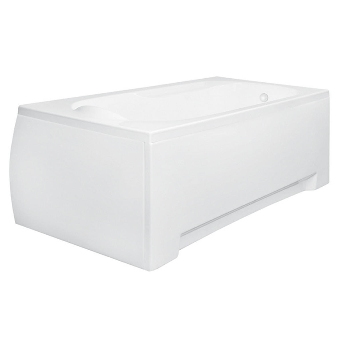 BADEWANNE Rechteck BONA 180/80 mit Schürze Ablauf Füße - Weiß, Kunststoff (80/58.5/180cm) - bad land