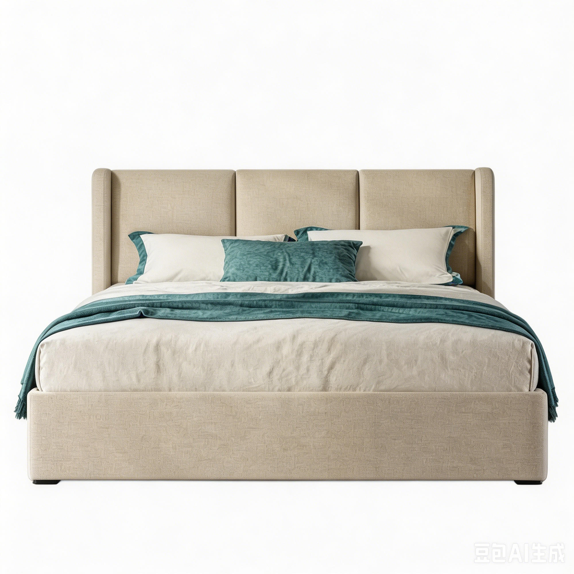 POLSTERBETT 160x200 mit stauraum, bettgestell 160x200 mit Bettkasten, Leselampe, USB, Lattenrost, Kopfteil, Leinenstoff, beige - Beige, Holz/Textil (160/200cm) - GENKI LIVING
