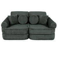 KINDERSOFA, Pocket Basic, Churros, Waldgrün - Dunkelgrün, Textil (120/25/60cm) - MeowBaby
