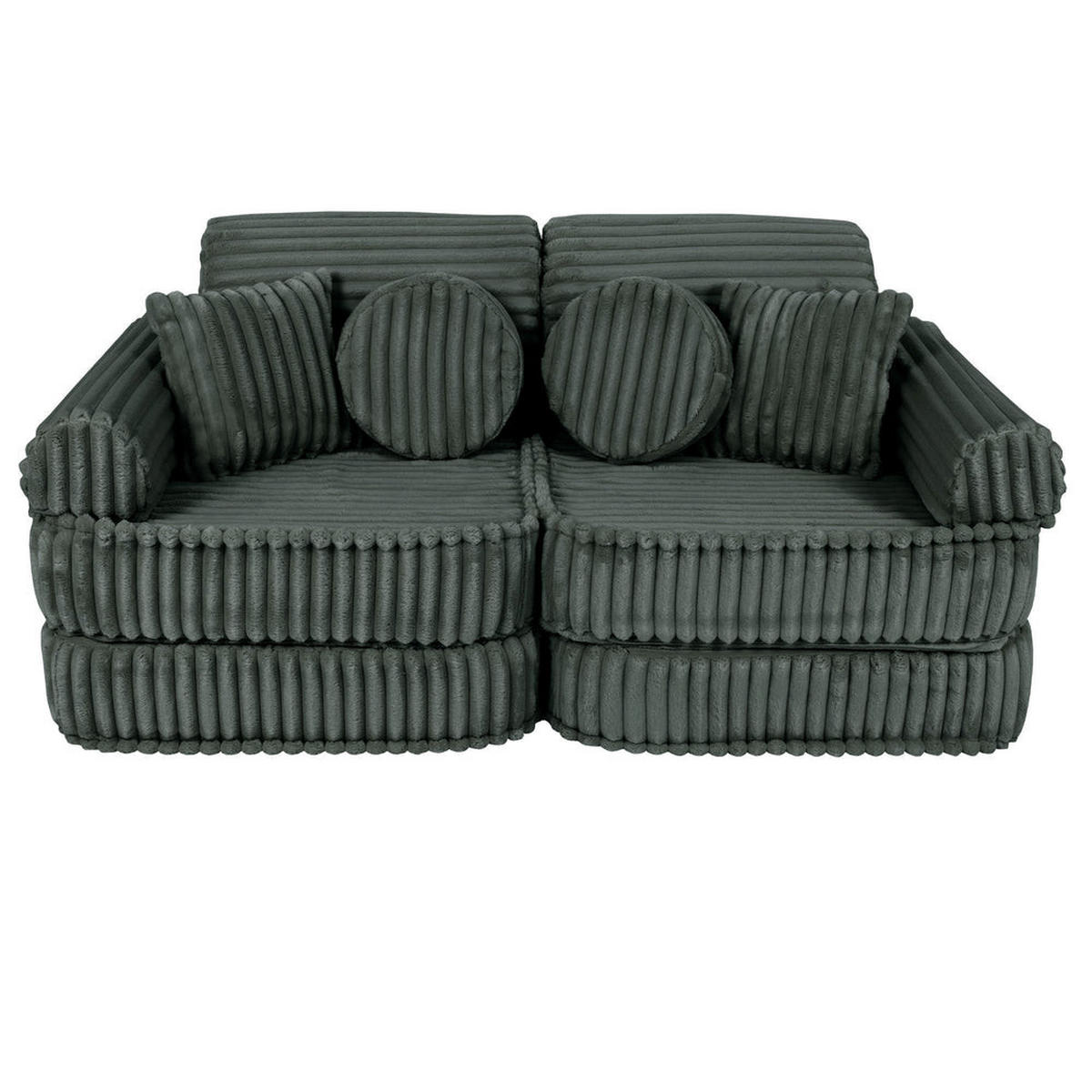 KINDERSOFA, Pocket Basic, Churros, Waldgrün - Dunkelgrün, Textil (120/25/60cm) - MeowBaby