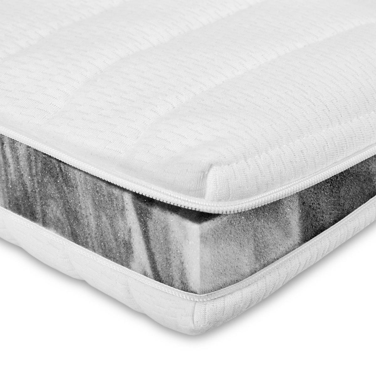 BASIC TOPPER fest 180/210 cm - 6cm Höhe & Toledo Bezug - Weiß, Textil (180/210cm) - AM Qualitätsmatratzen