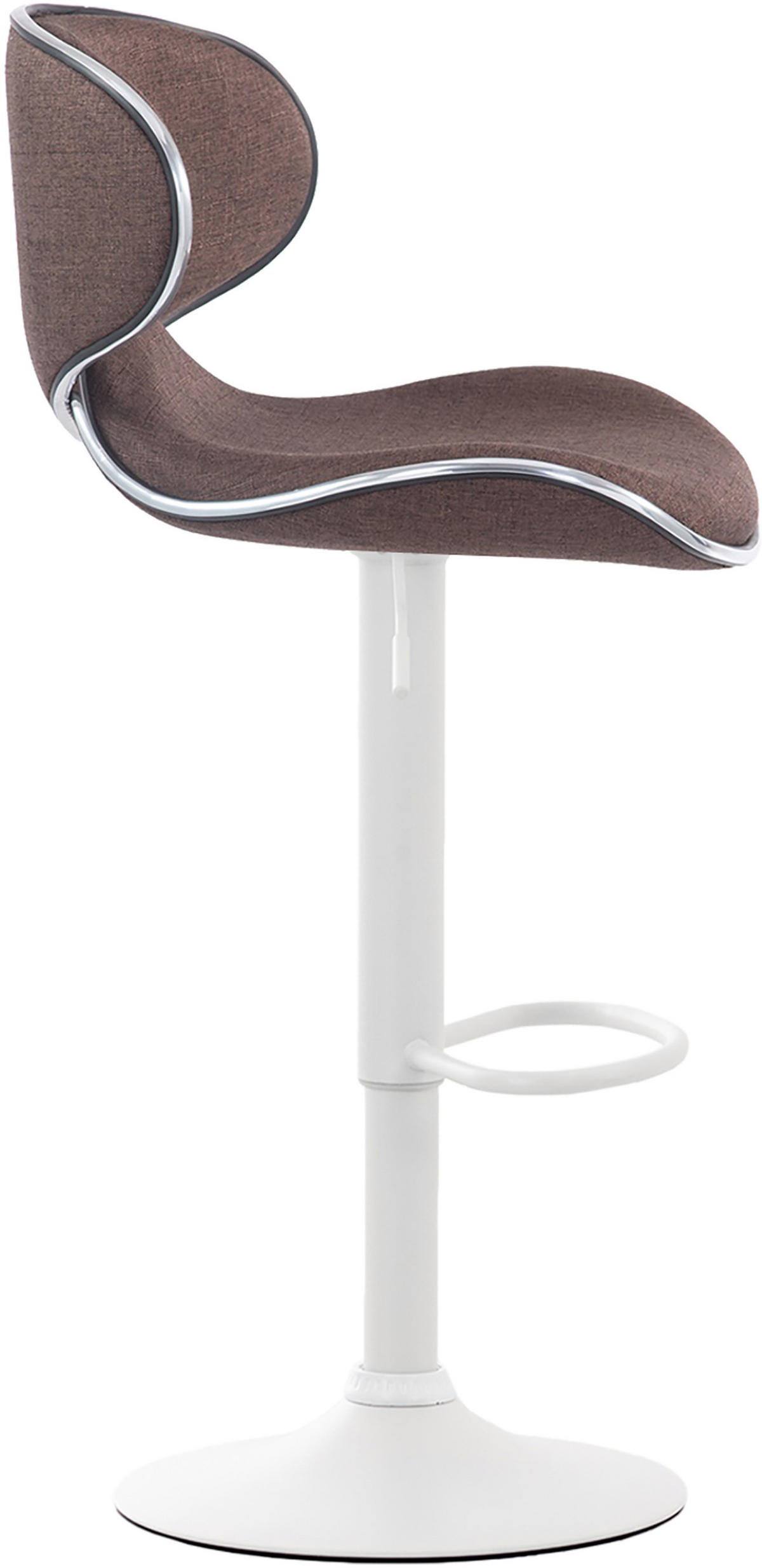 BARHOCKER 2er Set Stoff braun - Weiß/Braun, Textil/Metall (46/88/49cm) - CLP