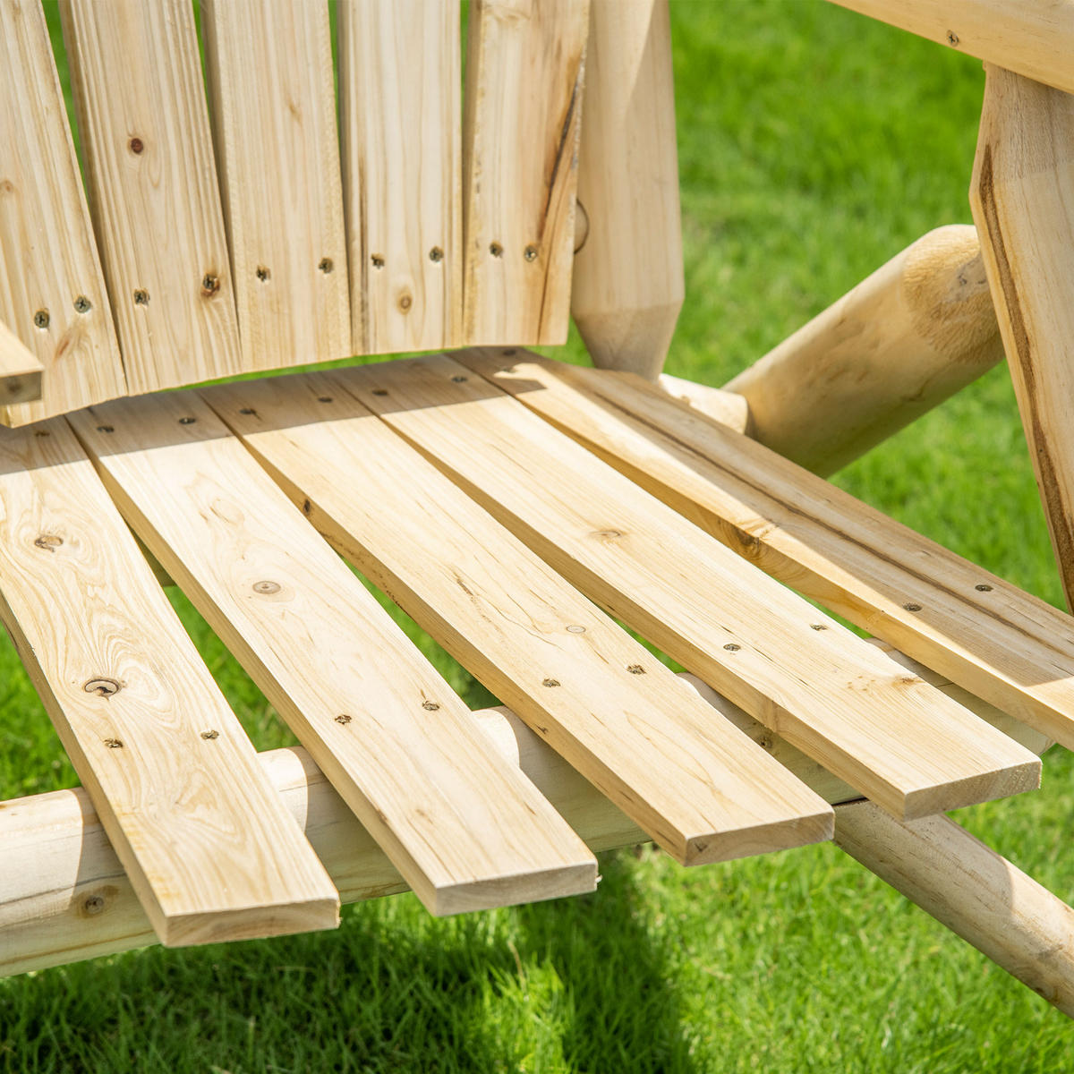 GARTENBANK mit Tisch, Massivholz, Natur, 157 x 88 x 103 cm - Naturfarben, Holz (157/103/88cm) - Outsunny