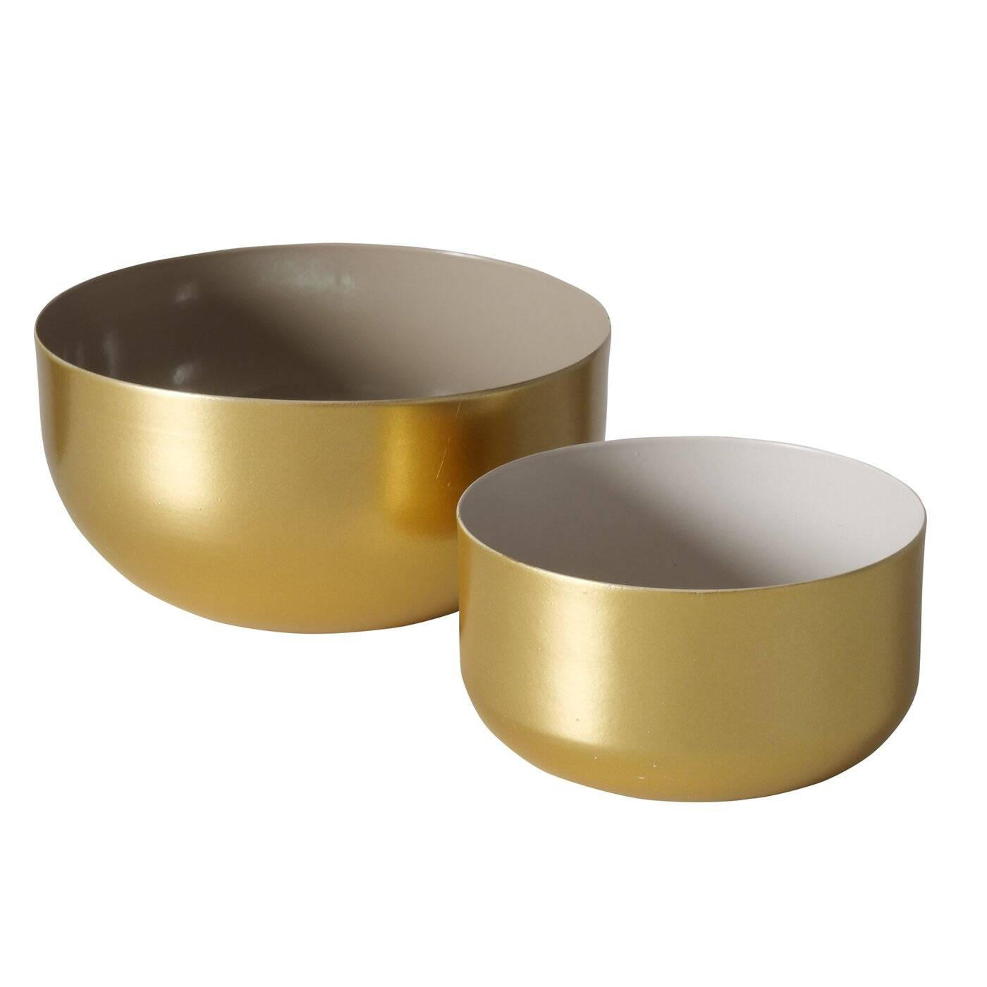 DEKORATIVE SCHALEN Gold 2er-Set - Goldfarben, Metall (6cm) - Boltze Home