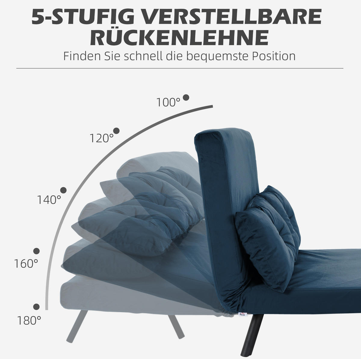 SCHLAFSESSEL mit Bettfunktion 102 x 73 x 81 cm Samt Blue - Blau, Holzwerkstoff (102/81/73cm) - Meubliv