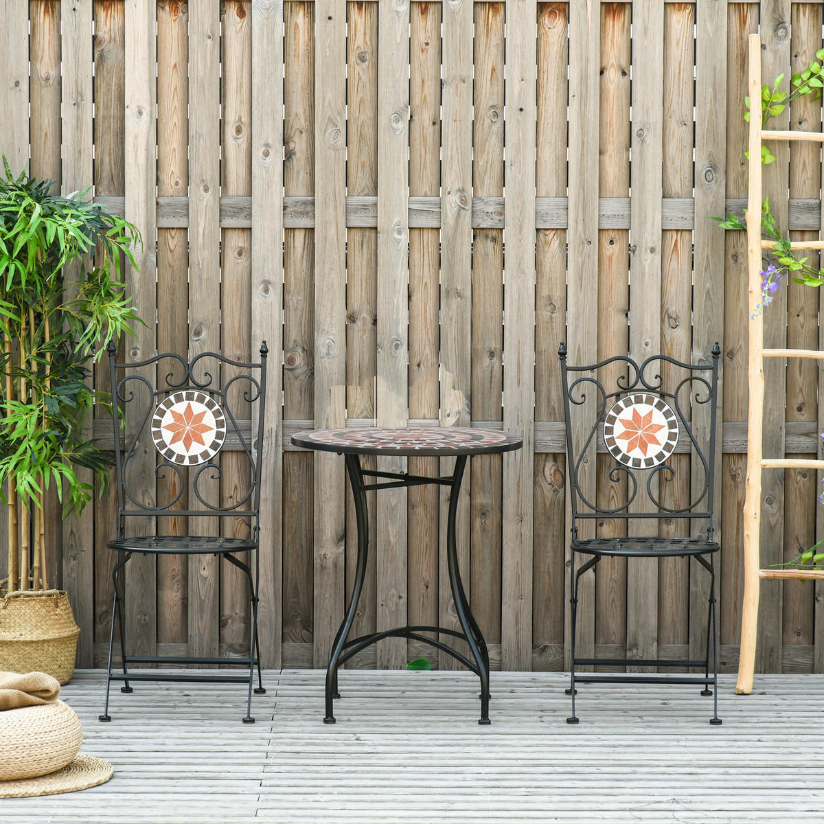GARTEN-BEISTELLTISCHSET Mehrfarbig 3 Stück - Beige, Metall (60/60/71cm) - GiPP