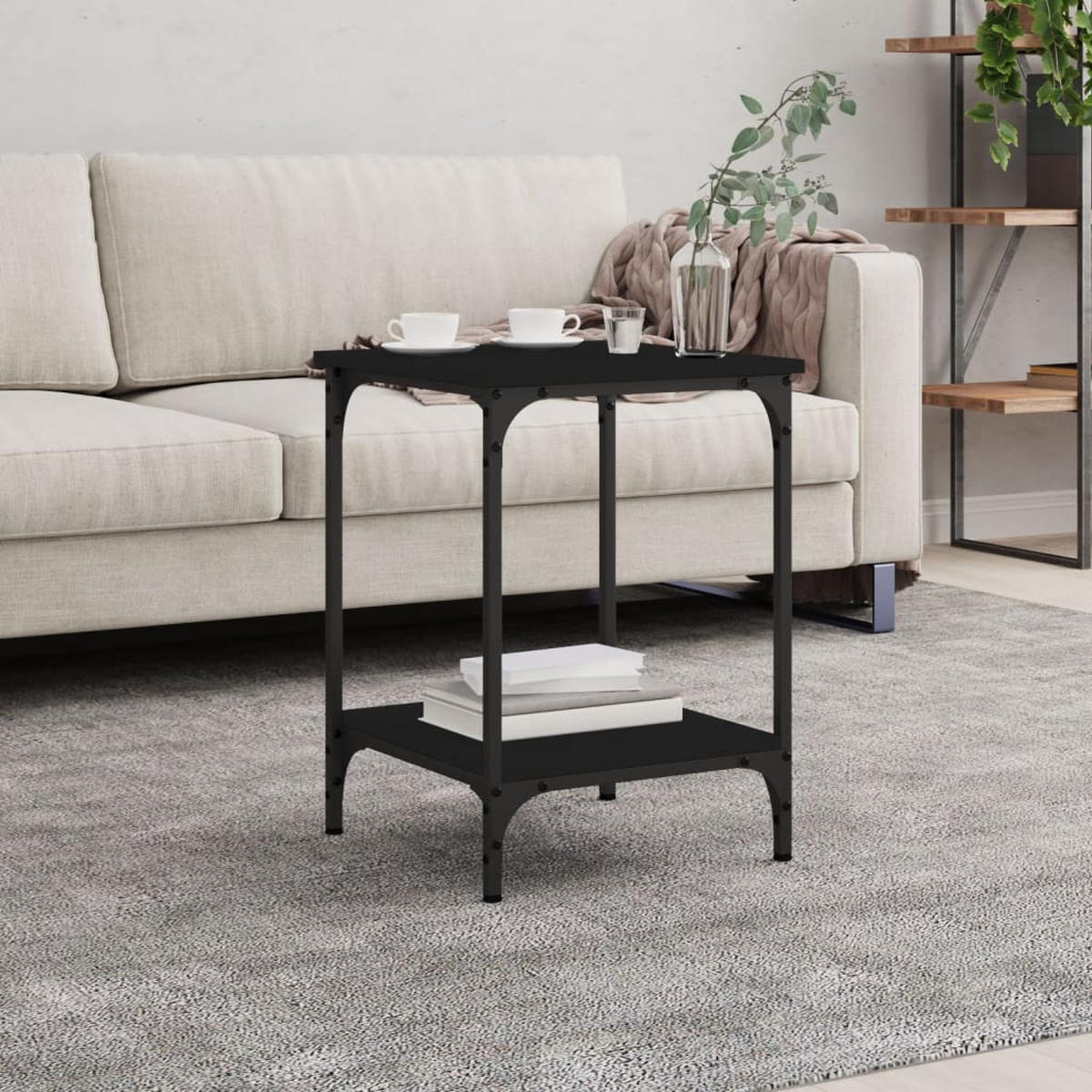 COUCHTISCH Schwarz 40x40x55 cm Holzwerkstoff - Schwarz, Holzwerkstoff (40/40/55cm) - furnicato