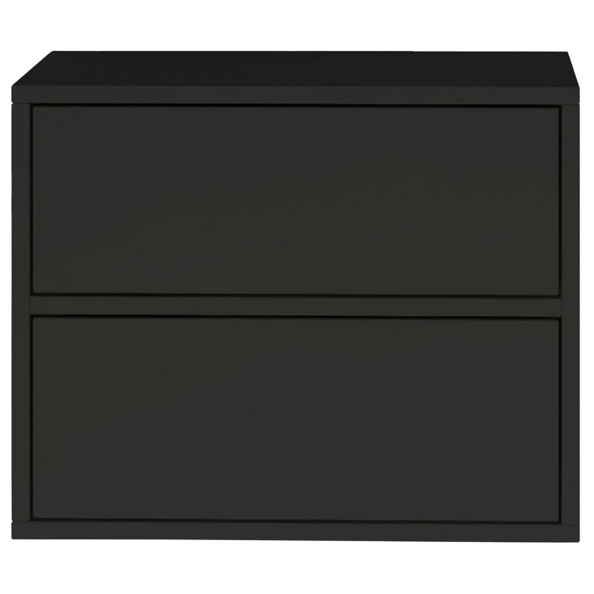 NACHTTISCH hängend Framme Schwarz mit 2 Schubladen, 50 cm - Schwarz, Holzwerkstoff (50/40/36cm) - Selsey
