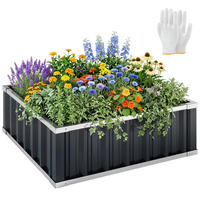 HOCHBEET, Aus Stahl, offener Boden, werkzeuglose Montage, 90x90x30cm, robust - Multicolor, Holzwerkstoff (90/30/90cm) - FORIOUS