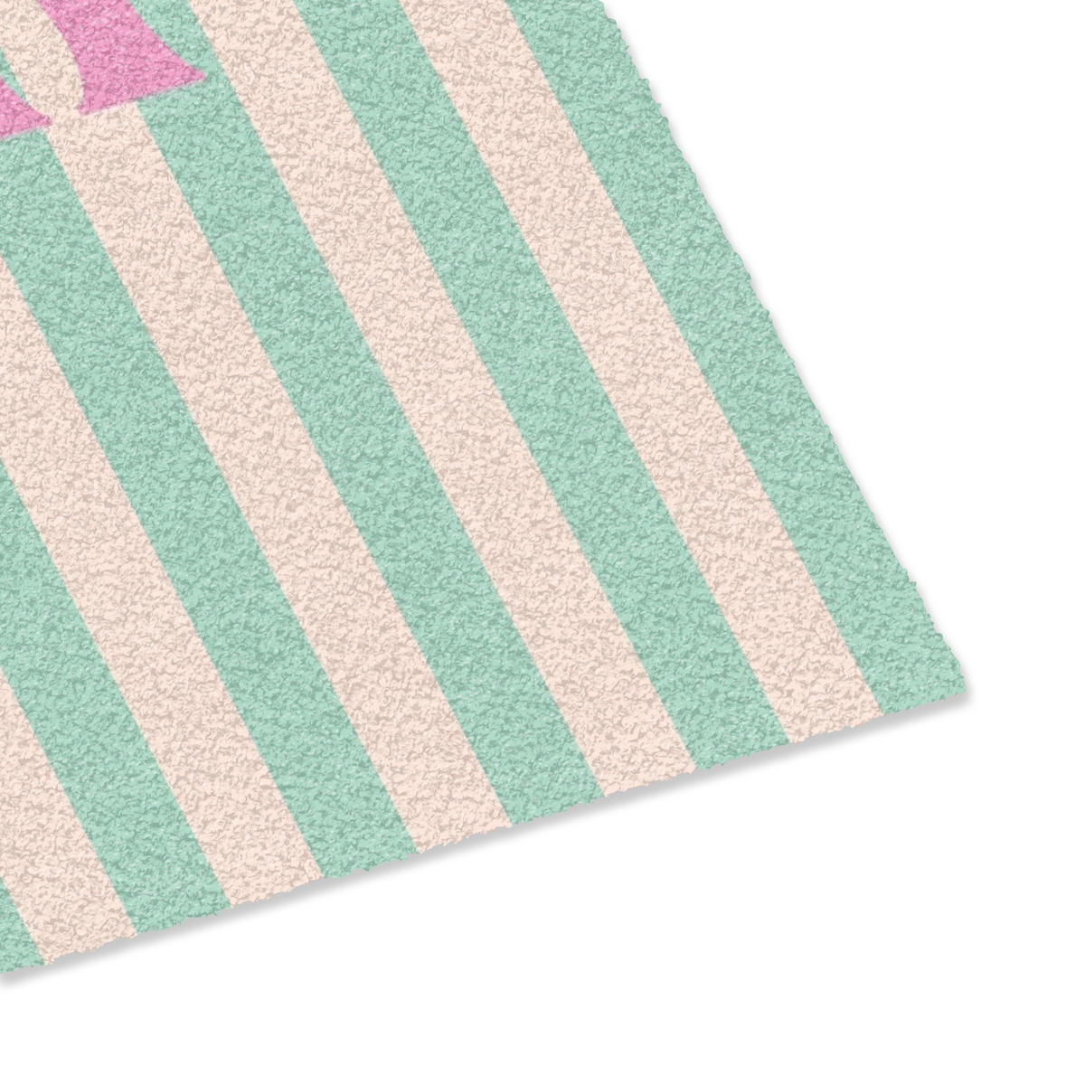 FUSSMATTE Rosa – Grün – Streifen – Entspannung 60x40 cm - Mintgrün, Kunststoff (60/0.4cm) - MuchoWow