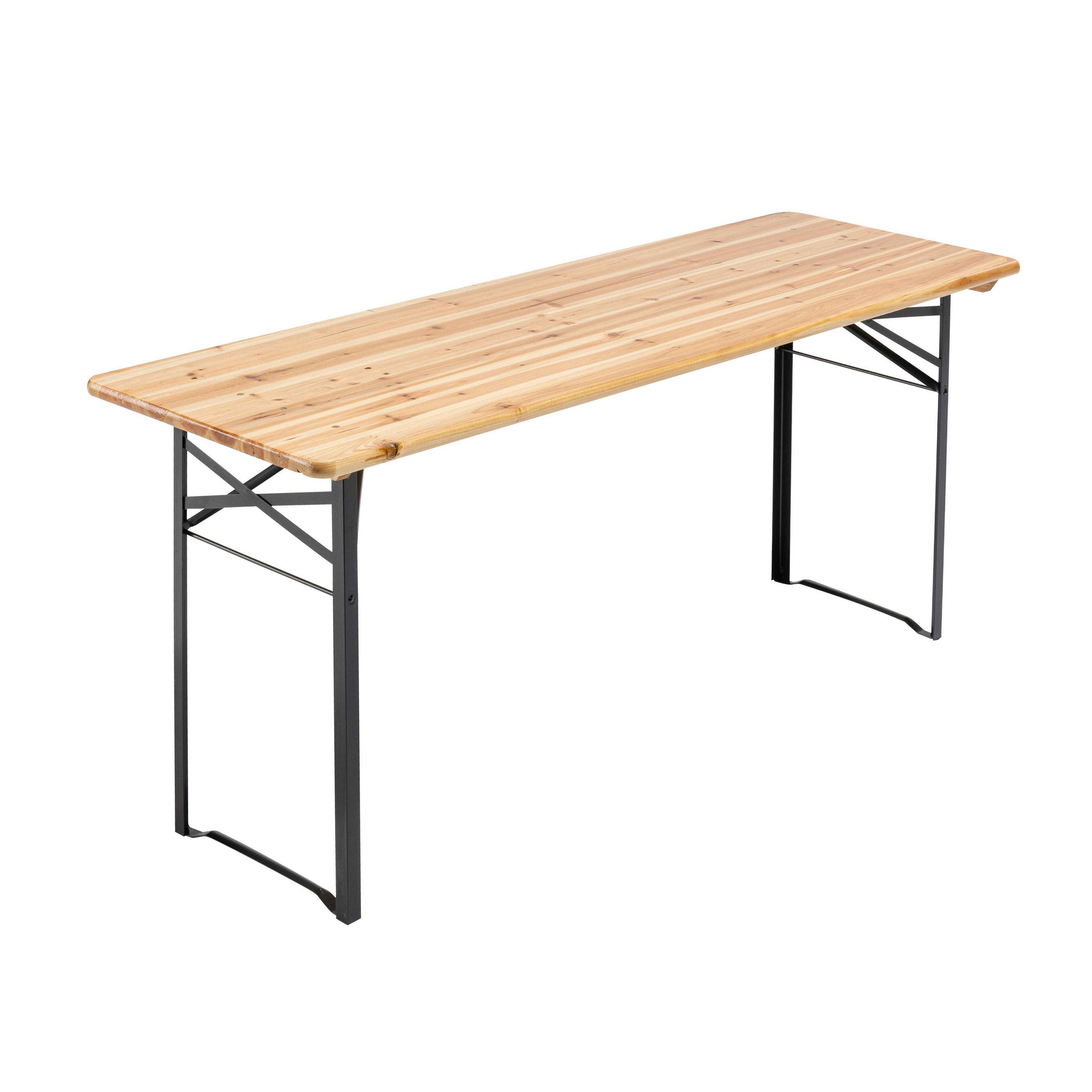 BIERTISCHGARNITUR Set, Holzfarbe - Braun, Holz - Oviala